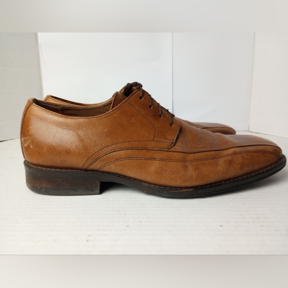 J &M Men's Brown Leather Dress Shoe, Size 10